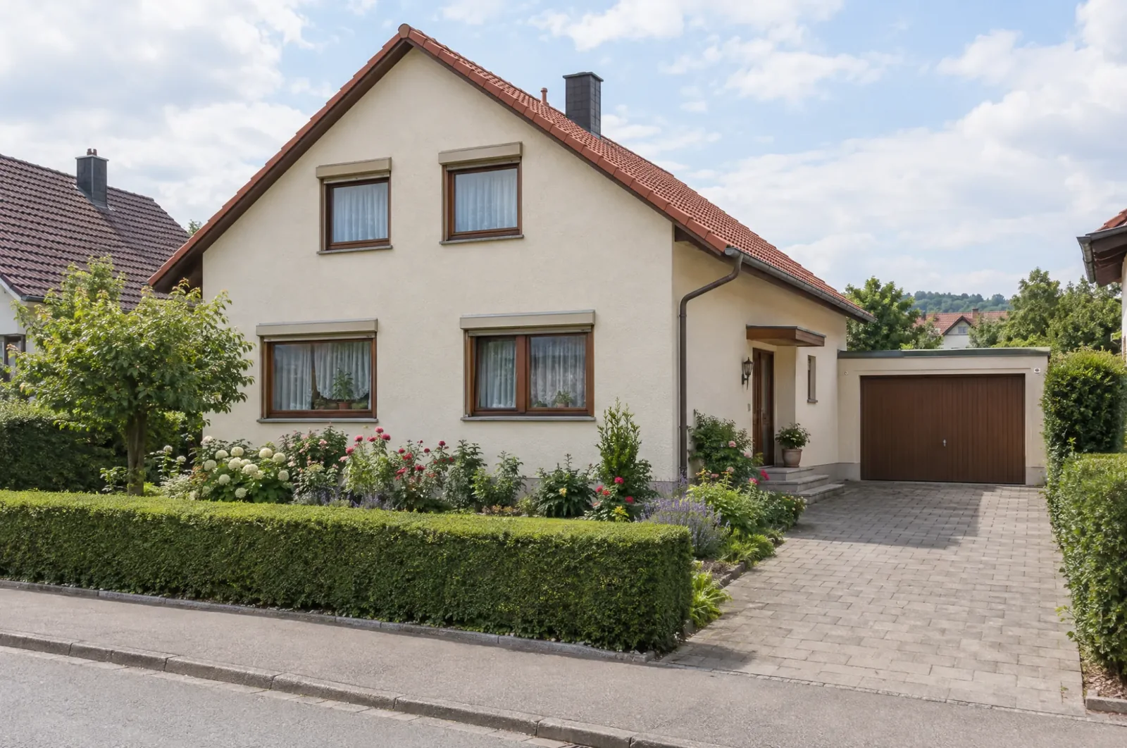 Vorher: Einfamilienhaus mit alten Holzfenstern